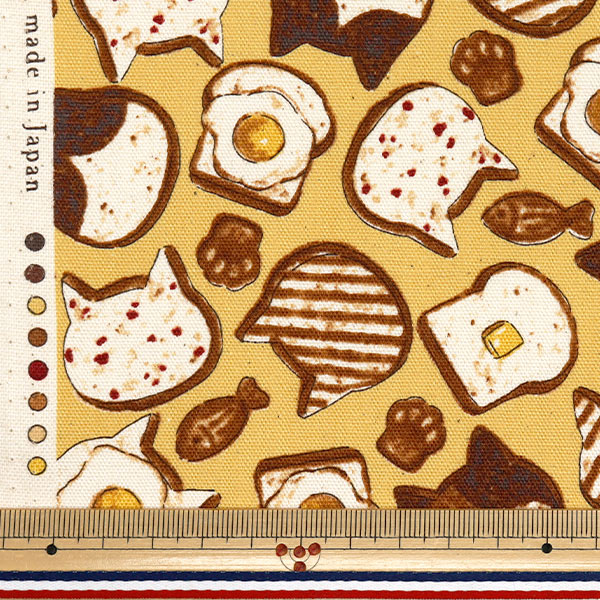 [Quantity starting from 5] Fabric 『Oxford Animal Bread Yellow YPA-51010-1C" KOKKA