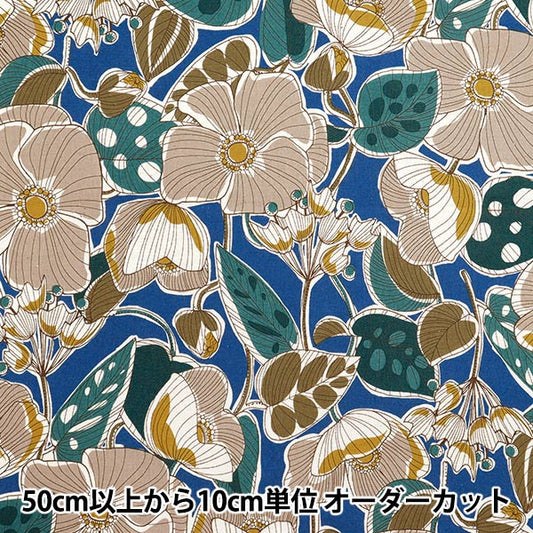 [Quantity starting from 5] Fabric "Cotton and linen"Sheeting African Fabric Style Blue YKA-21000-1B" KOKKA