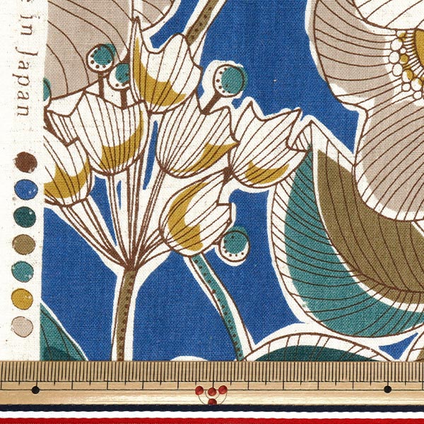 [Quantity starting from 5] Fabric "Cotton and linen"Sheeting African Fabric Style Blue YKA-21000-1B" KOKKA