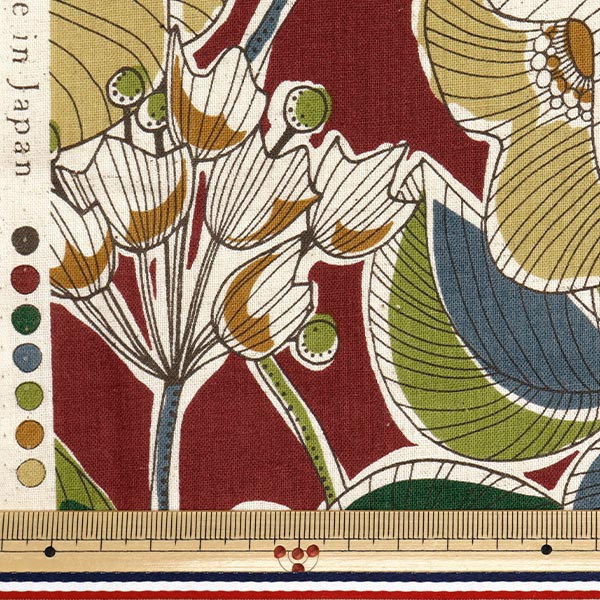 [Quantity starting from 5] Fabric "Cotton and linen"Sheeting African Fabric Style Red YKA-21000-1A" KOKKA
