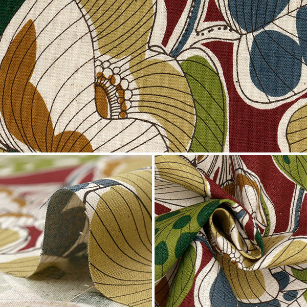 [Quantity starting from 5] Fabric "Cotton and linen"Sheeting African Fabric Style Red YKA-21000-1A" KOKKA