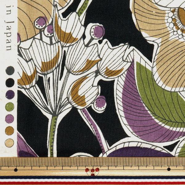 [Quantity starting from 5] Fabric "Cotton and linen"Sheeting African Fabric Style Black YKA-21000-1C" KOKKA