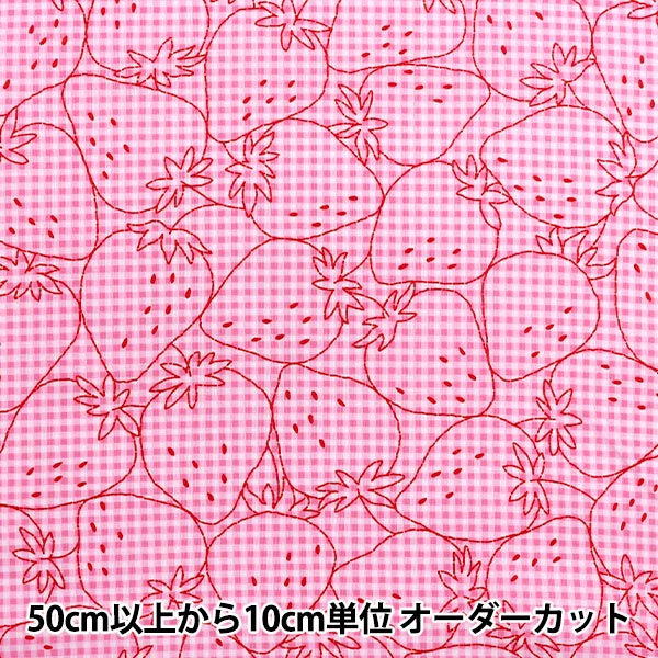 [Quantity starting from 5] Fabric 『Sheeting Super water-repellent PICNIK embroidery style gingham pattern, color B YPA-51020-1B" KOKKA