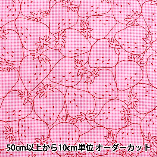 [Quantity starting from 5] Fabric 『Sheeting Super water-repellent PICNIK embroidery style gingham pattern, color B YPA-51020-1B" KOKKA