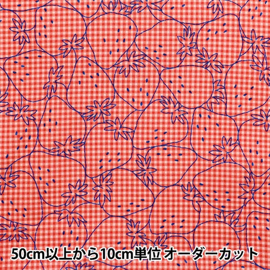 [Quantity starting from 5] Fabric 『Sheeting Super water-repellent PICNIK embroidery style gingham pattern, color C YPA-51020-1C" KOKKA