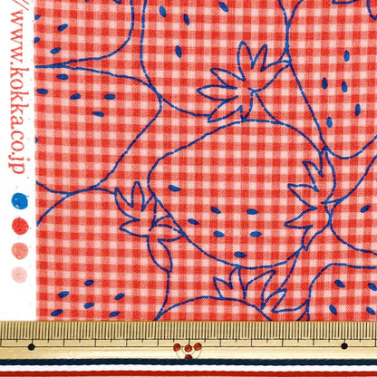 [Quantity starting from 5] Fabric 『Sheeting Super water-repellent PICNIK embroidery style gingham pattern, color C YPA-51020-1C" KOKKA