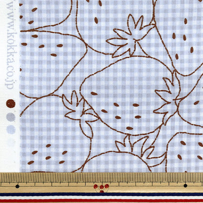 [Quantity starting from 5] Fabric 『Sheeting Super water-repellent PICNIK embroidery style gingham pattern, color D YPA-51020-1D" KOKKA