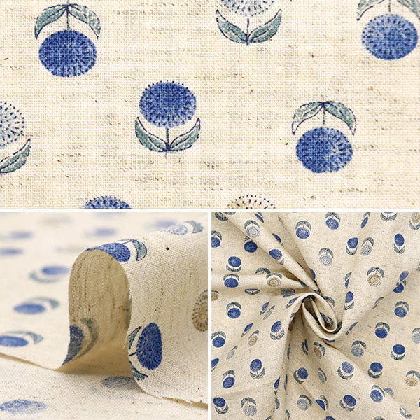 [From quantity 5] Fabric "Cotton linenSheeting Posey Komon pattern Kinari YGA-79060-1A" KOKKA