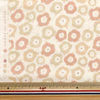 [From quantity 5] Fabric 『double gauze Chibi Puri FUNWARI Pink YKA-29090-2A" KOKKA