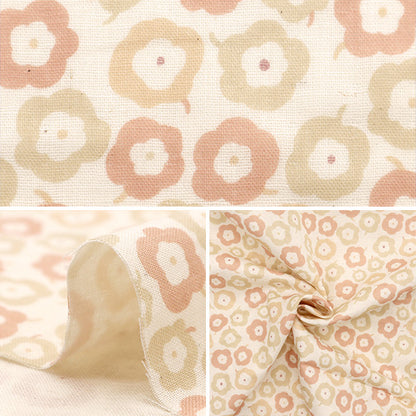 [From quantity 5] Fabric 『double gauze Chibi Puri FUNWARI Pink YKA-29090-2A" KOKKA