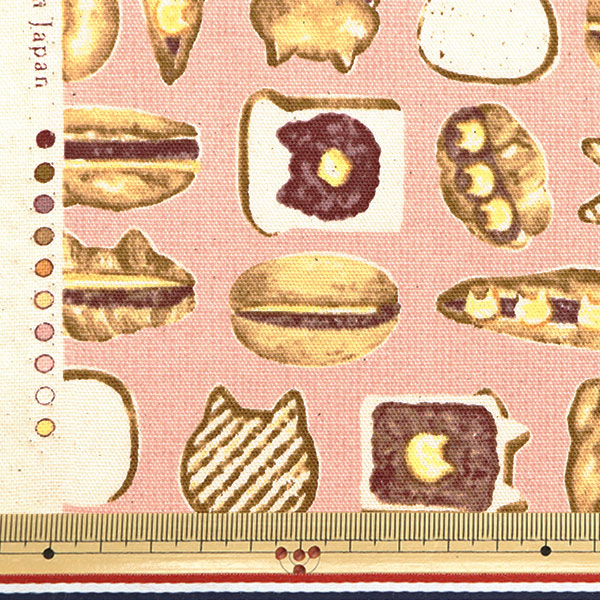 [From quantity 5] Fabric 『Oxford Animal Bread Nyan butter C YPA-59010-1C" KOKKA