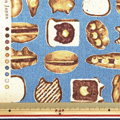 [From quantity 5] Fabric 『Oxford Animal Bread Nyan butter D YPA-59010-1D" KOKKA