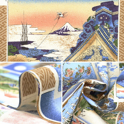 [From quantity 5] Fabric 『Sheeting Ukiyo-e A YPA-59050-1A" KOKKA