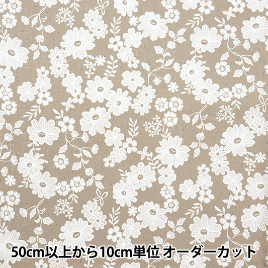 [From quantity 5] Fabric 『Oxford Lace x linen-like small floral pattern YPA-59030-1A" KOKKA