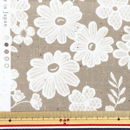 [From quantity 5] Fabric 『Oxford Lace x linen-like small floral pattern YPA-59030-1A" KOKKA