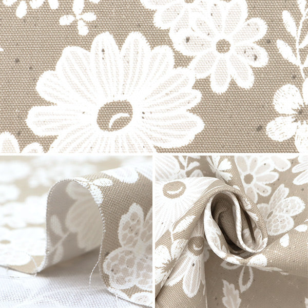 [From quantity 5] Fabric 『Oxford Lace x linen-like small floral pattern YPA-59030-1A" KOKKA