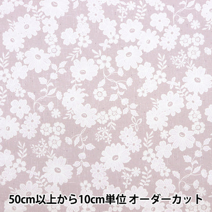 [From quantity 5] Fabric 『Oxford Lace x linen-like small floral pattern YPA-59030-1B" KOKKA