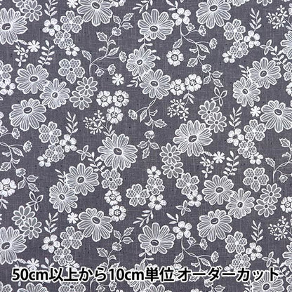 [From quantity 5] Fabric 『Oxford Lace x linen-like small floral pattern YPA-59030-1D" KOKKA