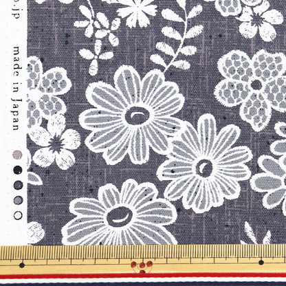 [From quantity 5] Fabric 『Oxford Lace x linen-like small floral pattern YPA-59030-1D" KOKKA