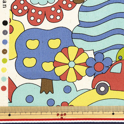 [From quantity 5] Fabric 『Oxford RETRO SCHOOL Rainbow YKA-29040-1A" KOKKA