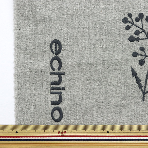 [Quantity starting from 5] Fabric "echino ViyellaBrushed Embroidered Botanical Light Gray EKX-98080-80A" KOKKA