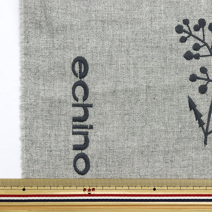 [Quantity starting from 5] Fabric "echino ViyellaBrushed Embroidered Botanical Light Gray EKX-98080-80A" KOKKA