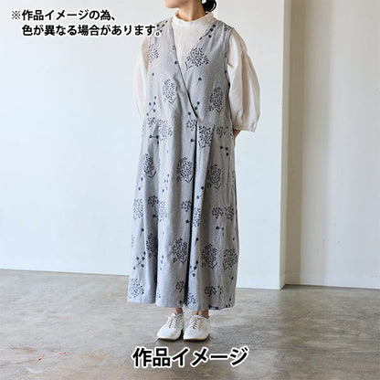 [Quantity starting from 5] Fabric "echino ViyellaBrushed Embroidered Botanical Light Gray EKX-98080-80A" KOKKA