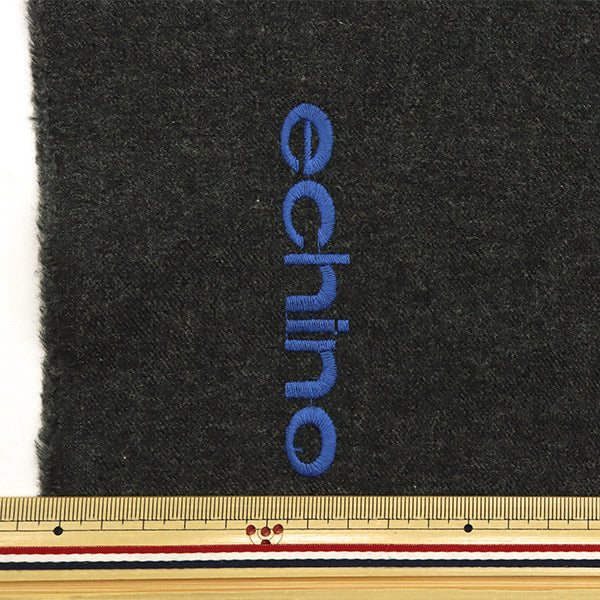 [Quantity starting from 5] Fabric "echino ViyellaBrushed grain embroidered botanical Charcoal gray x blue EKX-98080-80C" KOKKA