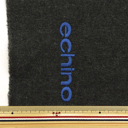 [Quantity starting from 5] Fabric "echino ViyellaBrushed grain embroidered botanical Charcoal gray x blue EKX-98080-80C" KOKKA