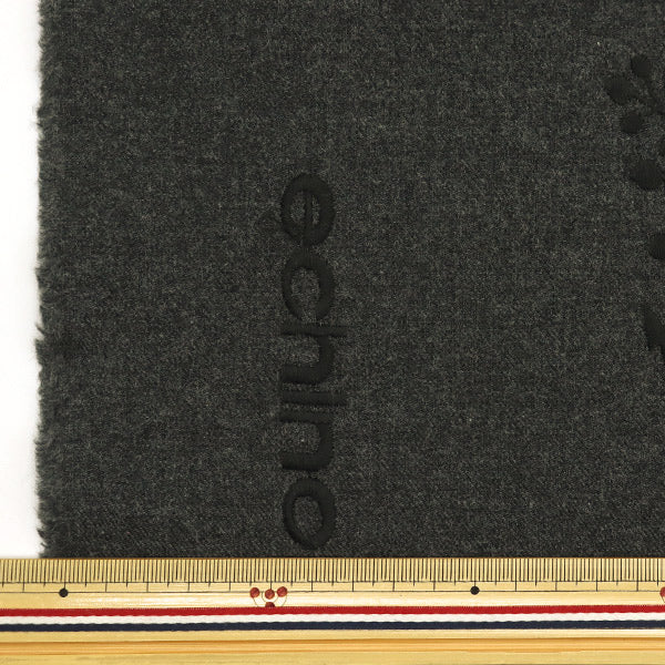 [Quantity starting from 5] Fabric "echino ViyellaBrushed Embroidered Botanical Charcoal Gray x Black EKX-98080-80D" KOKKA