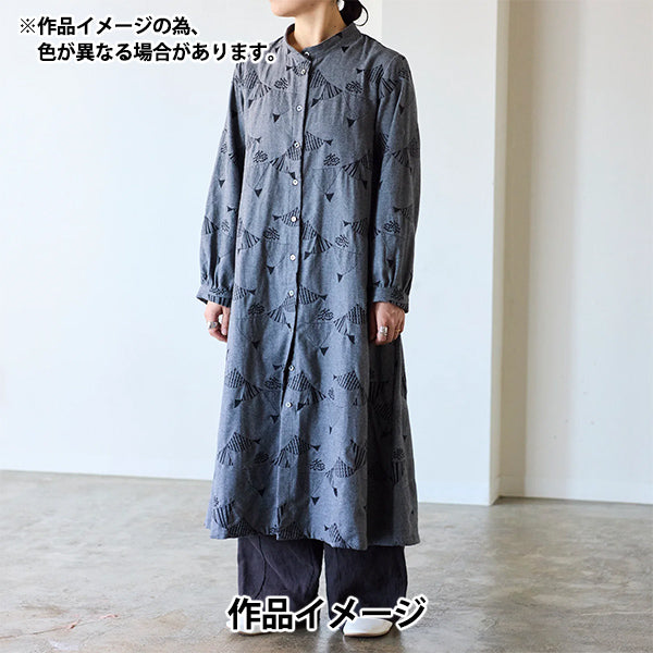 【数量5起】 織物 "echino（伊甸园） 維耶拉杢起毛刺绣旗灰色×黑色x -98080- 81b" KOKKA