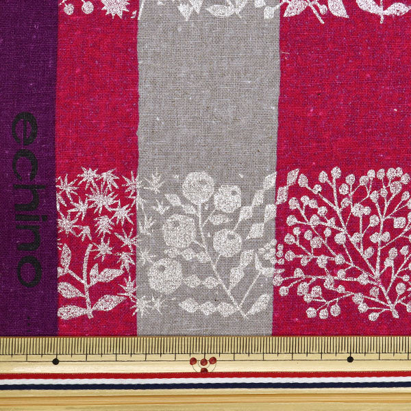 [Quantity starting from 5] Fabric "echino Cotton Linen Canvas Lattice Magenta EKX-98090-91A" KOKKA