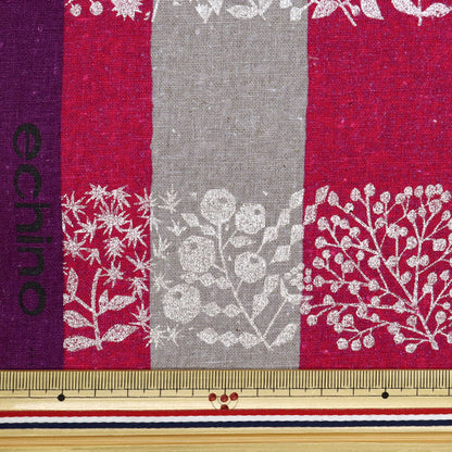 [Quantity starting from 5] Fabric "echino Cotton Linen Canvas Lattice Magenta EKX-98090-91A" KOKKA