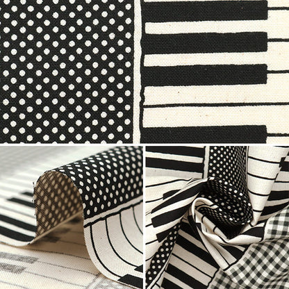 [Quantity starting from 5] Fabric 『Sheeting Piano Monotone School Black YKA-29010-2A" KOKKA