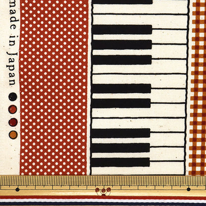 [Quantity starting from 5] Fabric 『Sheeting Piano Monotone School Red YKA-29010-2B" KOKKA
