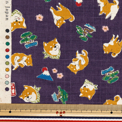 [Quantity starting from 5] Fabric "Dobby Shiba Inu Purple YKA-31060-2C" KOKKA