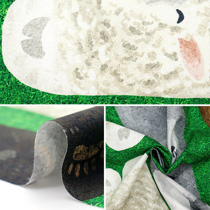 織物 家居装饰动物喷墨剪布 躺在草地上的动物们约108cm×100cm YGA-81030-2A" KOKKA
