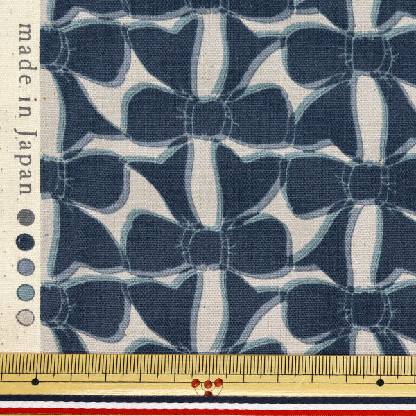 [Quantity starting from 5] Fabric 『Oxford Linnea Ribbon Saxophone x Navy YKA-3100-1B" KOKKA