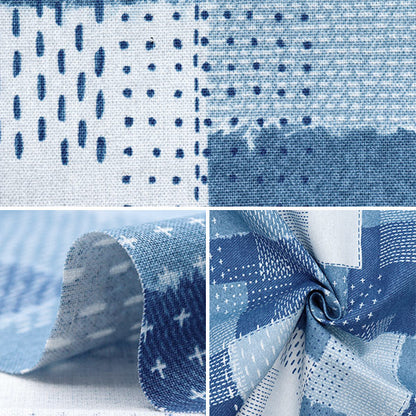[Quantity starting from 5] Fabric "Cotton Linen Canvas" SashikoTweetQuilting Denim Blue YGA-81000-1A" KOKKA
