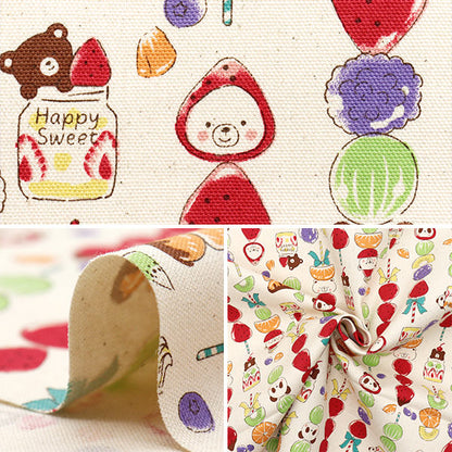 [Quantity starting from 5] Fabric 『Oxford Delicious Animal Tanfurukuma Kinari YGA-81060-2A" KOKKA