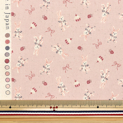 [Quantity starting from 5] Fabric 『Oxford Chibi Puri Rabbit Pink YKA-31120-1B" KOKKA