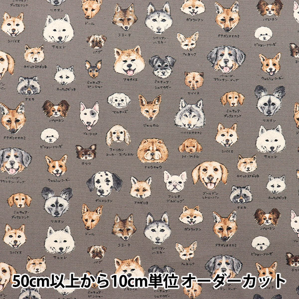 [Quantity starting from 5] Fabric 『Oxford Illustrated Book Series Dog Restaurant YPA-61000-2C" KOKKA