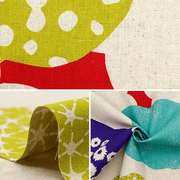 [Quantity starting from 5] Fabric "echino Cloud flower cotton linen canvas Kinari x Multi EKX-98120-20A" KOKKA