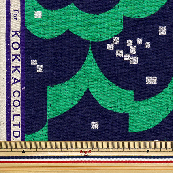 [Quantity starting from 5] Fabric "echino float cotton linen canvas navy EKX-98120-21B" KOKKA