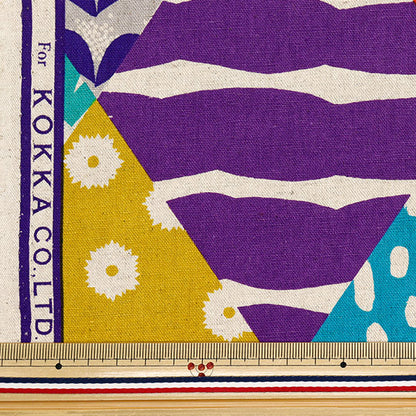 [Quantity starting from 5] Fabric "echino Rhombus cotton and linen canvas multi EKX-98120-22A" KOKKA