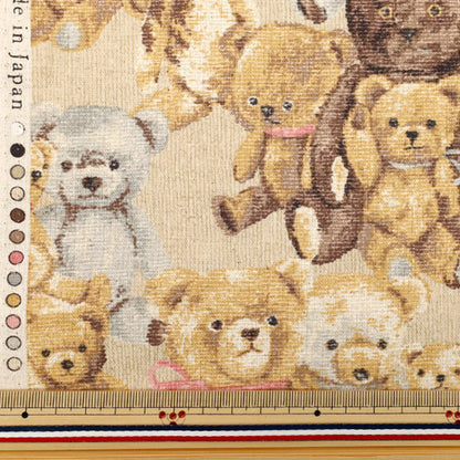 [Quantity starting from 5] Fabric "Cotton Linen Canvas" GobelinTile print YGA-86010-1A" KOKKA