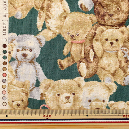 [Quantity starting from 5] Fabric "Cotton Linen Canvas" GobelinTile print YGA-86010-1B" KOKKA
