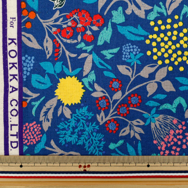 [Quantity starting from 5] Fabric "echino cotton linenSheeting Murmur Navy EKX-98130-31C" KOKKA