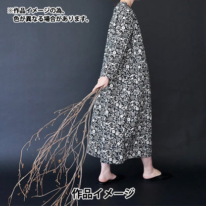[数量从5开始] 织物 "echino棉布亚麻板材织物 杂音黑色EKX-98130-31D" KOKKA