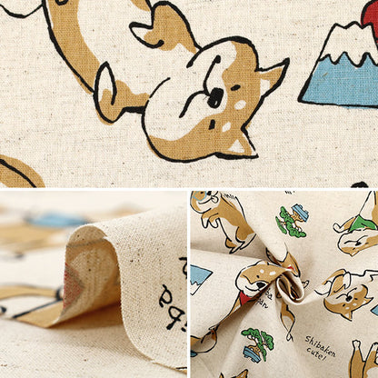 [Quantity starting from 5] Fabric "Cotton Linen Canvas Doodle Animals Beige YKA-36000-2A" KOKKA